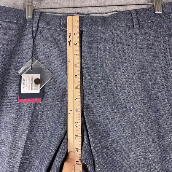 Charles Tyrwhitt Pants Mens 38x34 Blue Stretch Textured Trouser Slim Fit NEW - Picture 8 of 16